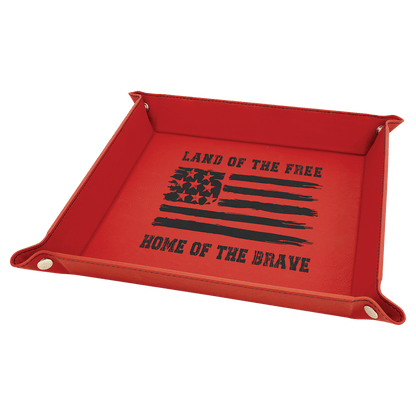 CUSTOM LASERED LEATHERETTE 9"X9" TRAYS