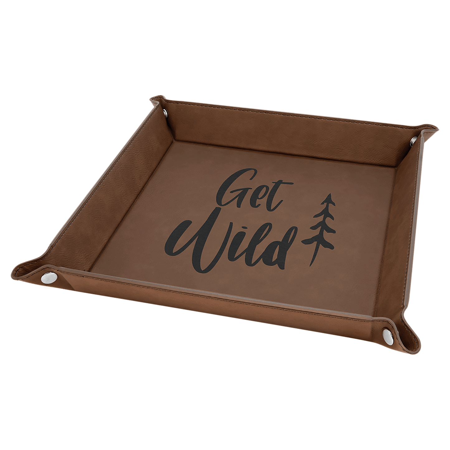 CUSTOM LASERED LEATHERETTE 9"X9" TRAYS