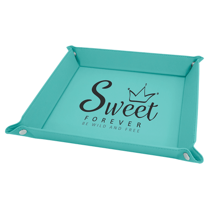 CUSTOM LASERED LEATHERETTE 9"X9" TRAYS