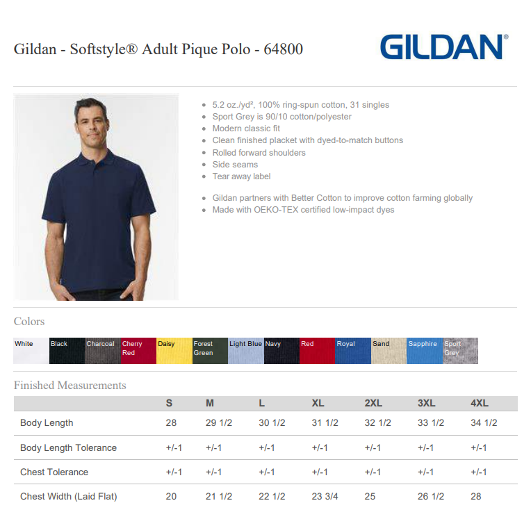 CUSTOM EMBROIDERED SOFTSTYLE POLO SHIRTS